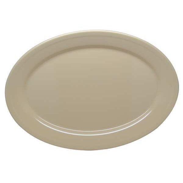 Carlisle Foodservice Oval Platter, 12 x 8-1/2, Tan, PK24 - 43560GR25