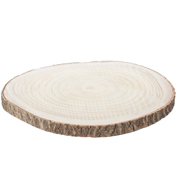 Vintiquewise Barky Natural Wood Slabs Rustic Ornament Slice Tray Table Charger 18 set of 4 - QI003847-18.4