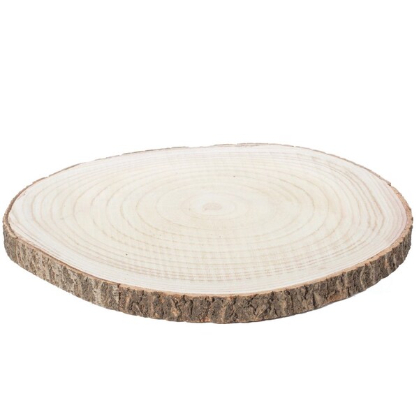 Vintiquewise Barky Natural Wood Slabs Rustic Ornament Slice Tray Table Charger 18 set of 4 - QI003847-18.4