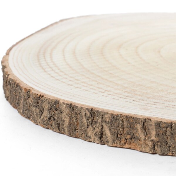 Vintiquewise Barky Natural Wood Slabs Rustic Ornament Slice Tray Table Charger 18 set of 4 - QI003847-18.4