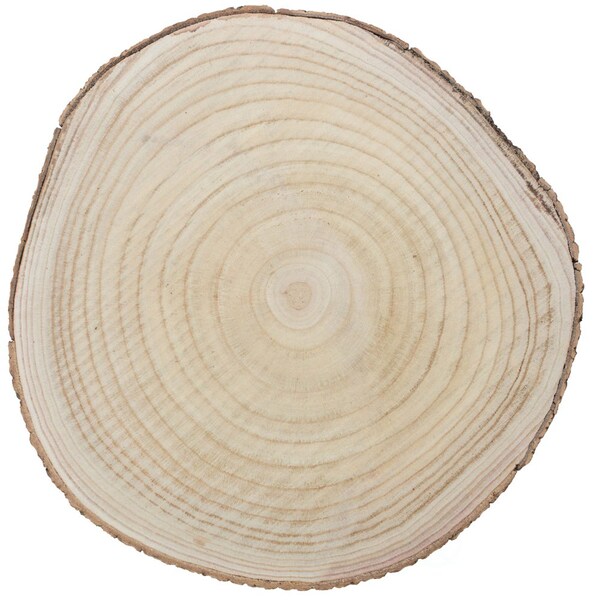 Vintiquewise Barky Natural Wood Slabs Rustic Ornament Slice Tray Table Charger 18 set of 4 - QI003847-18.4
