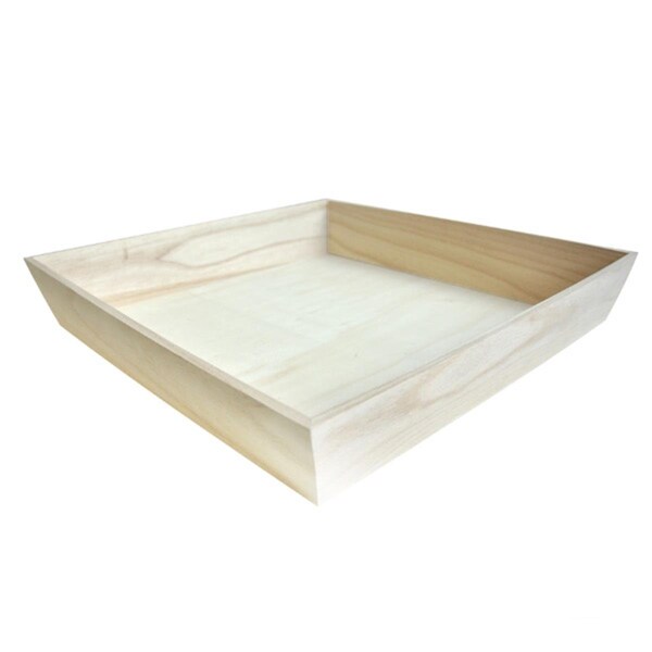 Packnwood 15.4 x 15.4 x 2.9 in. Heavy Duty Wooden Tray - 210WOODTRAY4040H