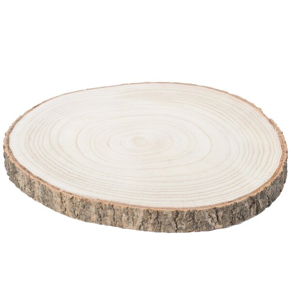 Vintiquewise Barky Natural Wood Slabs Rustic Ornament Slice Tray Table Charger 12 set of 4 - QI003847-12.4
