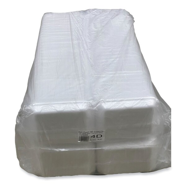 Gen Meat Trays, #4D, 9.47 x 7.12 x 1.32, White, 500PK - 4DWH