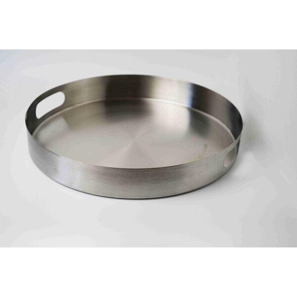 Brushed Stainless Steel Collection Brushed Stainless Steel 14.5 Round Tray, 6PK - S117