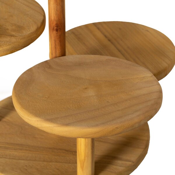 Vintiquewise Multi Purpose 4-Tier Round Wooden Cake Stand and Charcuterie Boards - Perfect Tiered Tray - QI004690