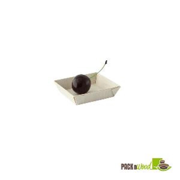 Packnwood Mini Square Samurai Wooden Tray - 2.4 in. - 210SAMBQ60