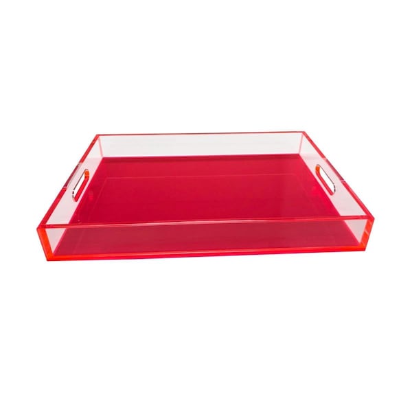 R16 Home Neon Yellow Square Lucite Tray - LT01-YLLW