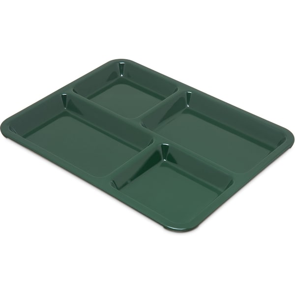 Carlisle Foodservice Tray, 4-Compartment, Forest Green, PK12 - KL44408