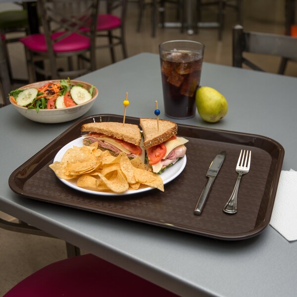 Carlisle Foodservice Cafe Standard Tray, 14"x18", Choco, PK12 - CT141869