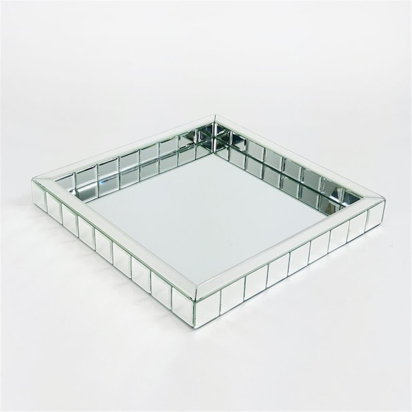 Wayborn 16.5 x 16.5 x 2 in. Beveled Mirror Tray, Mirror - MB208X