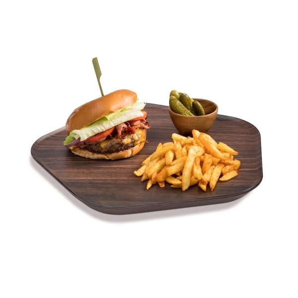 Rossetto Rosseto  Walnut Polygon Forme Melamine Tray - 12.2 x 12.2 x 0.2 in., 3PK - MEL028