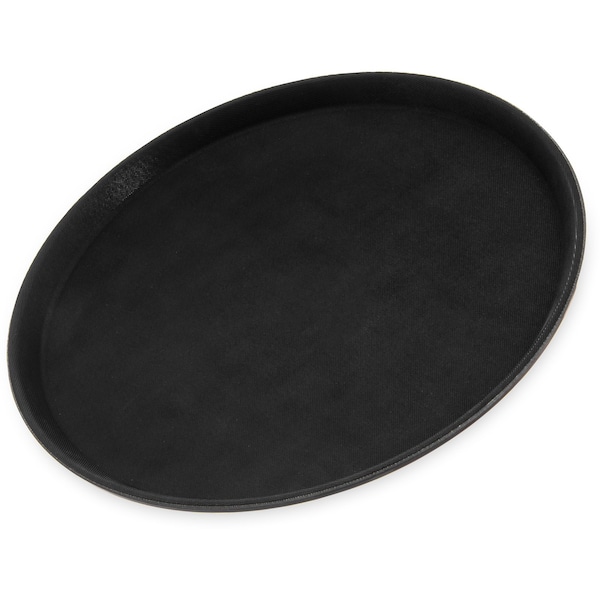 Carlisle Foodservice Round Tray, 14-5/8", Black, PK12 - 1400GL004