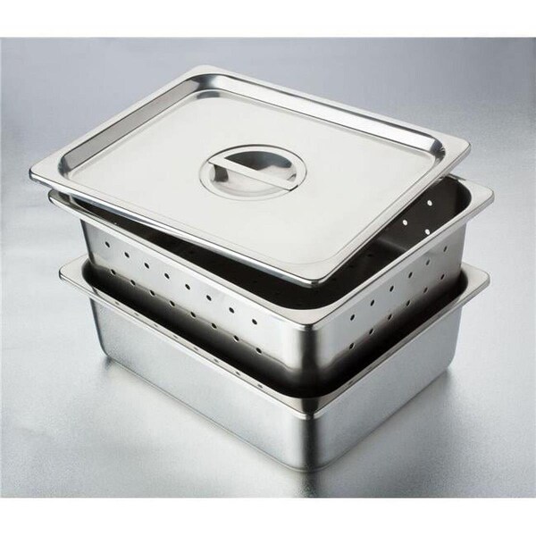 Tech Med 12.5 x 7 x 4 in. Stainless Steel Instrument Tray with No Cover - 4273