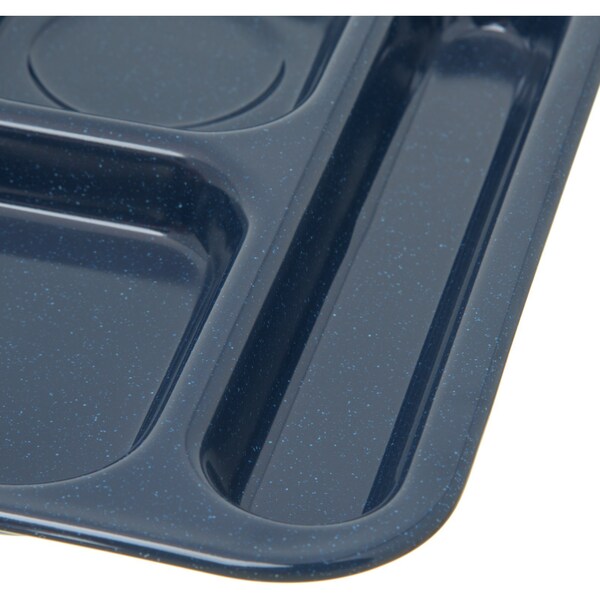 Carlisle Foodservice Right Hand 6 Comp Tray, Blue, PK12 - 4398835
