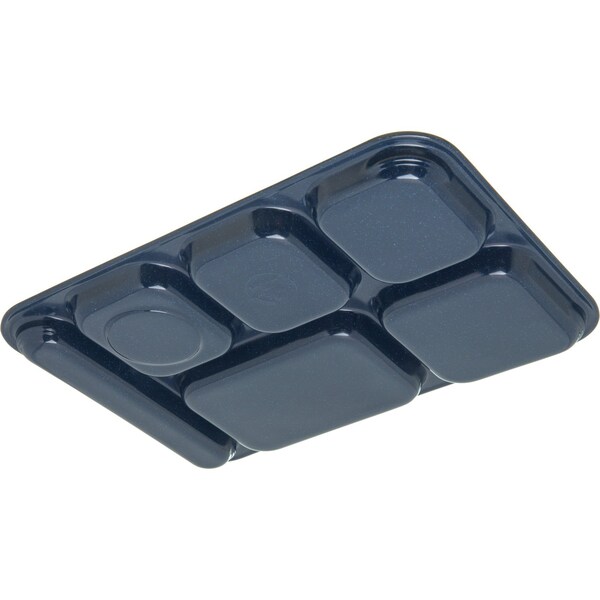 Carlisle Foodservice Right Hand 6 Comp Tray, Blue, PK12 - 4398835