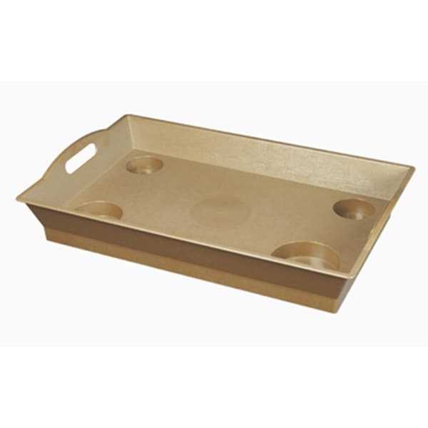 Little Butler TRAYLWICK-6 PVC Serving Tray, Wicker - Large, 6PK - TRAYLWICK/6