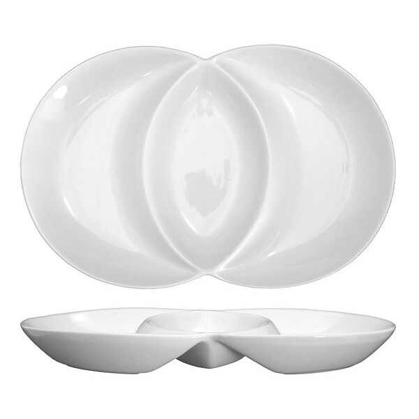 Iti Unity Double Well Plate, 9-1/2Oz, Wht, PK12 - FA2-14