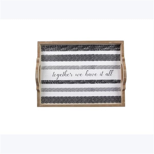 Desorden Wood Together Serving Tray, Black & White - DE4267729