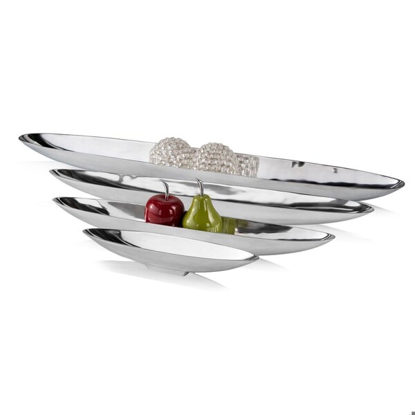 Homeroots 4.5 x 20 x 3 in. Buffed Barco Short Boat Tray - 354894