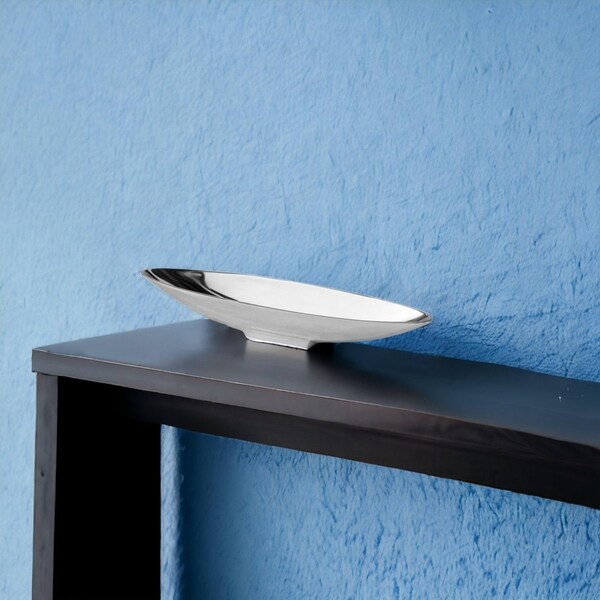 Homeroots 4.5 x 20 x 3 in. Buffed Barco Short Boat Tray - 354894