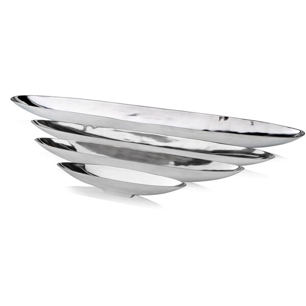 Homeroots 4.5 x 20 x 3 in. Buffed Barco Short Boat Tray - 354894