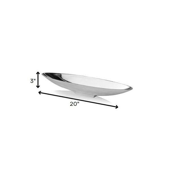 Homeroots 4.5 x 20 x 3 in. Buffed Barco Short Boat Tray - 354894