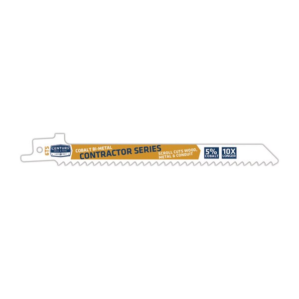 Century Drill & Tool Recip Blade 6Ts X 6 Bi-Metal Contractor 3/4 W.050 Thick 1/2 Shank 25Pc - 7707