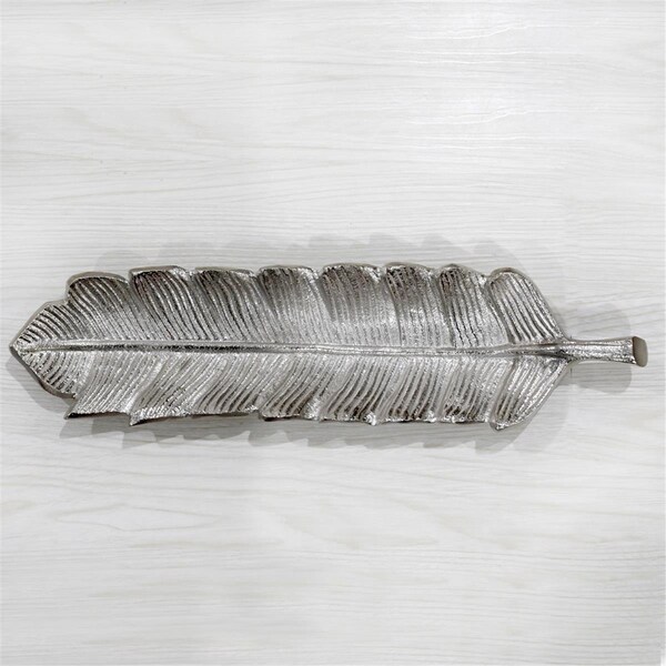 Bbh Homes 15.78 x 3.74 x 1.18 in. Handmade Silver Coated Decorative Aluminum Tray - UBBBVK033AB2020SC1HS