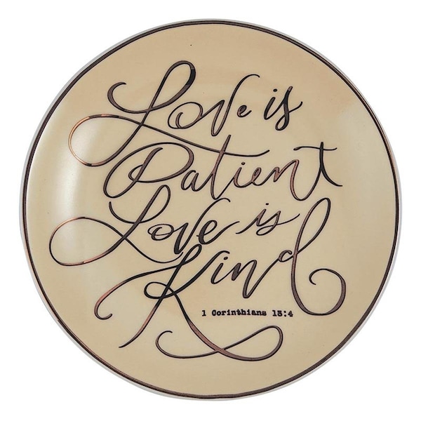Fastfood 5 in. dia. Trinket Tray, Love Is Patient - FA3319283