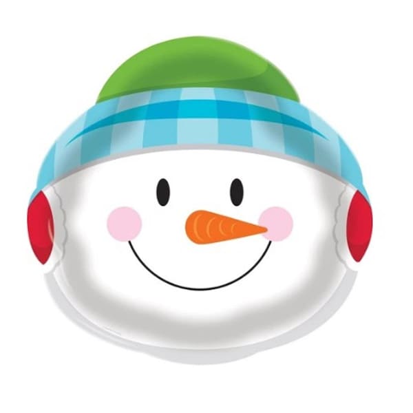 Commander In Chef 14 in. Snowman Round Plastic Tray - CO2420484