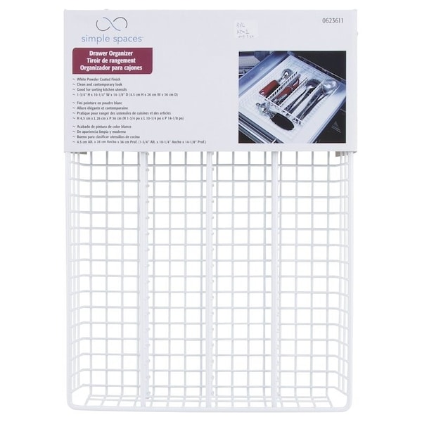 Simple Spaces Storage Tray, 14 in W, 10-1/4 in D, Steel - JI-18W-3L