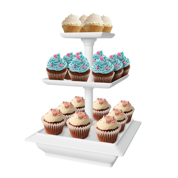 Chef Buddy Chef Buddy AF031009 3 Tier Cupcake Dessert Stand Tray - 10 Different Options - 7 Piece - AF031009
