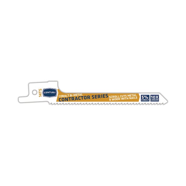 Century Drill & Tool Recip Blade 14Ts X4 Bi-Metal Contractor 5/16W.035 Thick 1/2Shank 25Pak - 7702