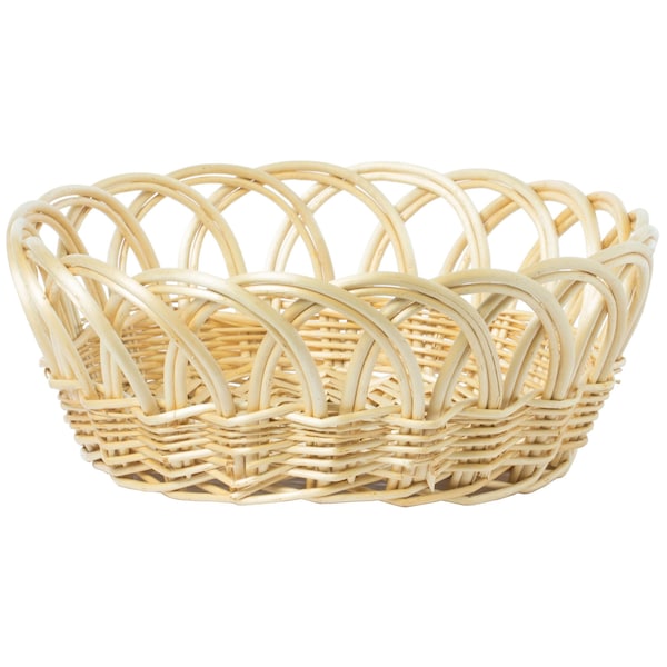 Vintiquewise 16- Inch Decorative Round Fruit Bowl Bread Basket Serving Tray, Large - QI003819.L