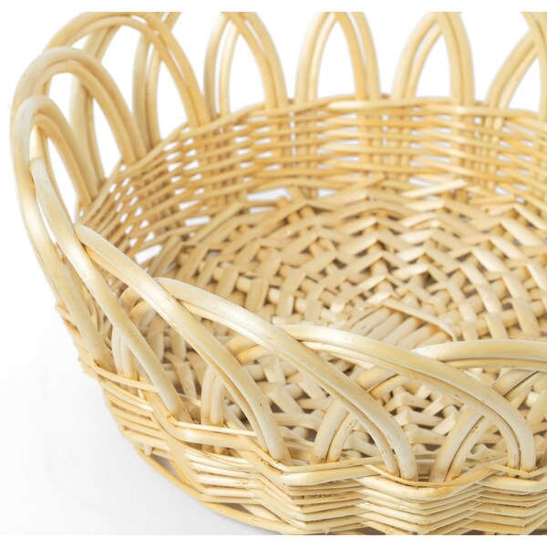 Vintiquewise 16- Inch Decorative Round Fruit Bowl Bread Basket Serving Tray, Large - QI003819.L