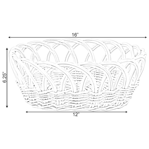 Vintiquewise 16- Inch Decorative Round Fruit Bowl Bread Basket Serving Tray, Large - QI003819.L
