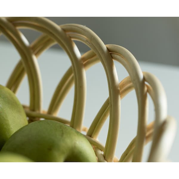 Vintiquewise 16- Inch Decorative Round Fruit Bowl Bread Basket Serving Tray, Large - QI003819.L