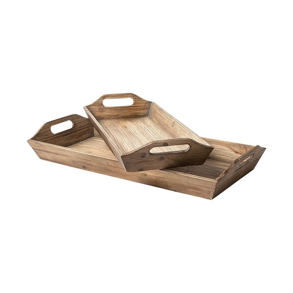 Tarifa Natural Brown Wood with Grains & Knots Highlight Tray, 2PK - TA3084810