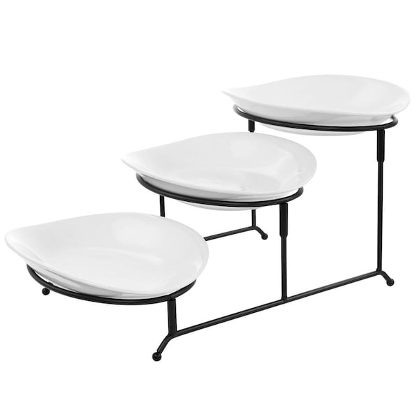 Fastfood 3 Tier Oval Plate Porcelain Serveware Set - FA2614869
