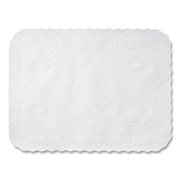 Hoffmaster Anniversary Embossed Scalloped Edge Traymat, 14 x 19, White, 2000PK - TC8704462