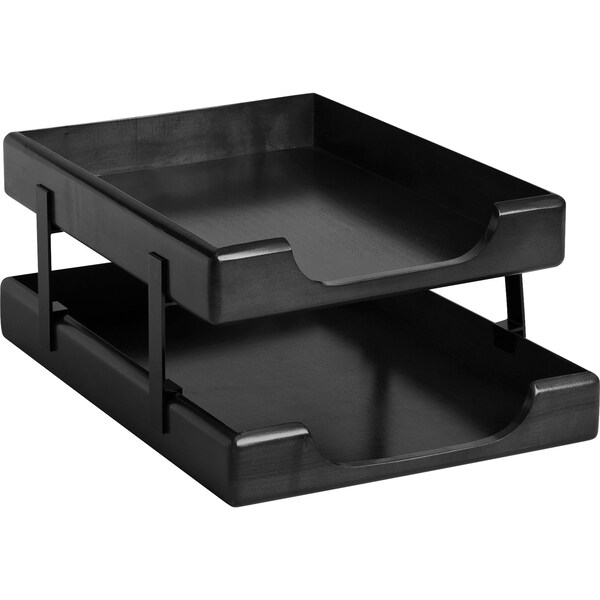 Rolodex Desk Tray, Wood, Letter, Black - 62523