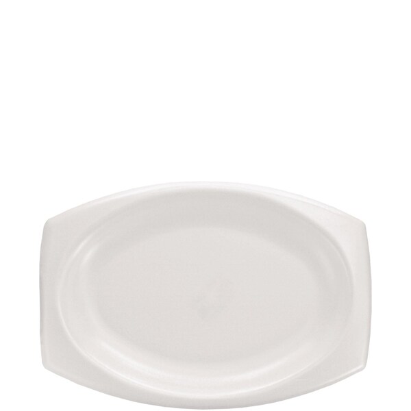 Dart Quiet Classic Laminated Foam Dinnerware, Platter, 9.8 in. x 6.7 in., White, 500PK - 9PRWQR