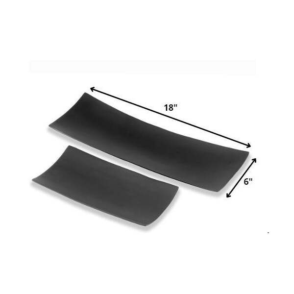 Homeroots 6 x 18 x 2 in. Larga Black Trays - Set of 2 - 354889