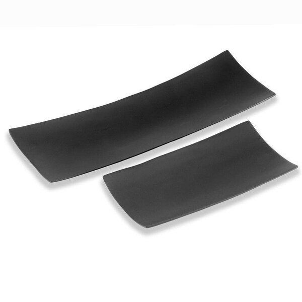 Homeroots 6 x 18 x 2 in. Larga Black Trays - Set of 2 - 354889