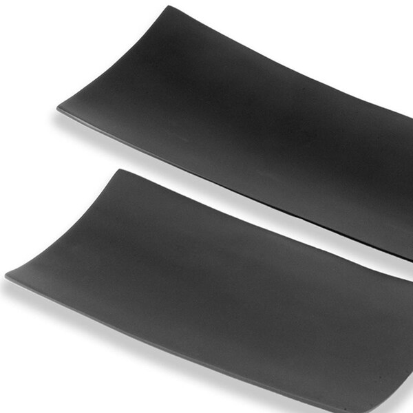 Homeroots 6 x 18 x 2 in. Larga Black Trays - Set of 2 - 354889