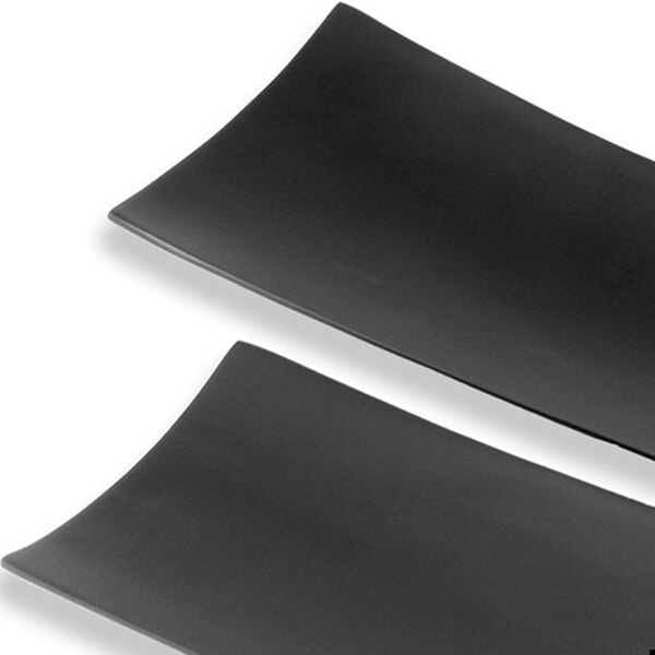 Homeroots 6 x 18 x 2 in. Larga Black Trays - Set of 2 - 354889