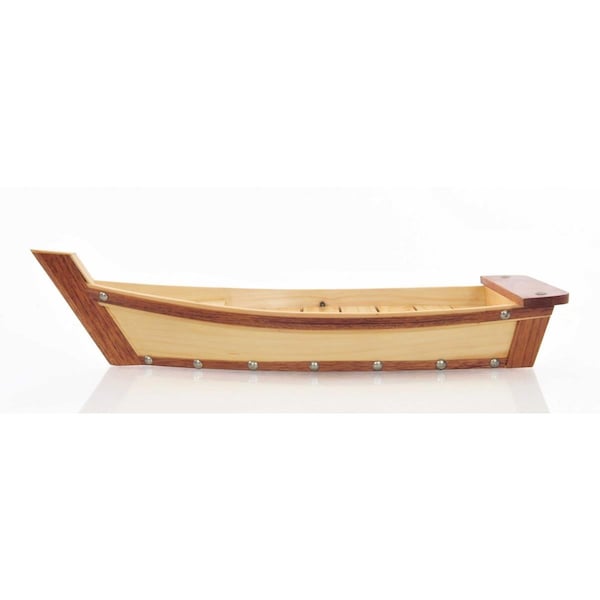 Tarifa Small Wooden Sushi Boat Serving Tray - 6.25 x 16.75 x 3.37 in. - TA3084764