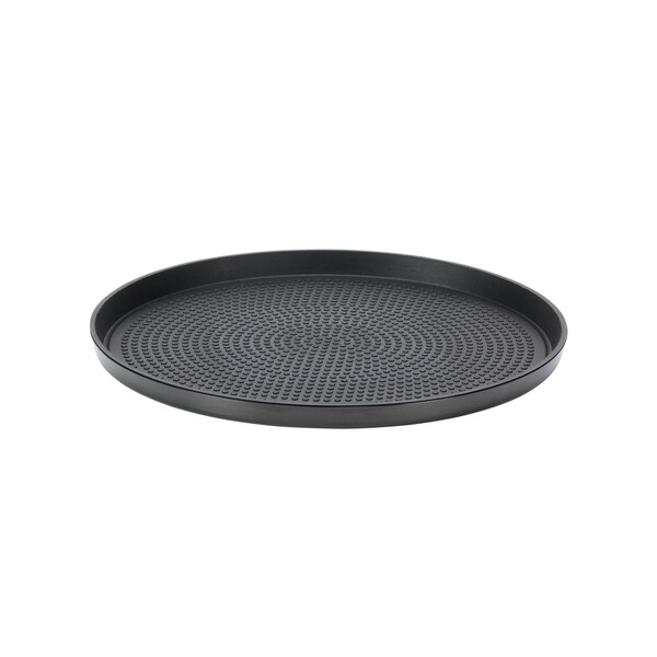 Service Ideas Modern Edge Round Serving Tray, 9in diamater, Black Onyx - TRME9RIBX