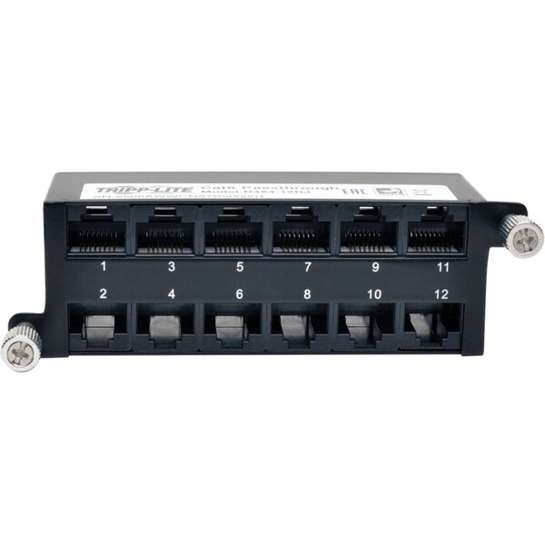 Tripp Lite Fiber Cassette, Cat6a, Passthrough, 12 RJ45 - N484-12RJ